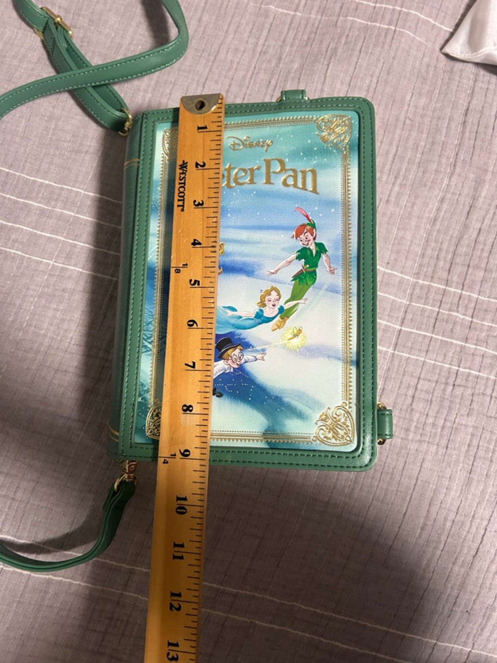 Loungefly Green and Blue Peter Pan Book-Style Crossbody Bag - Picture 7 of 13